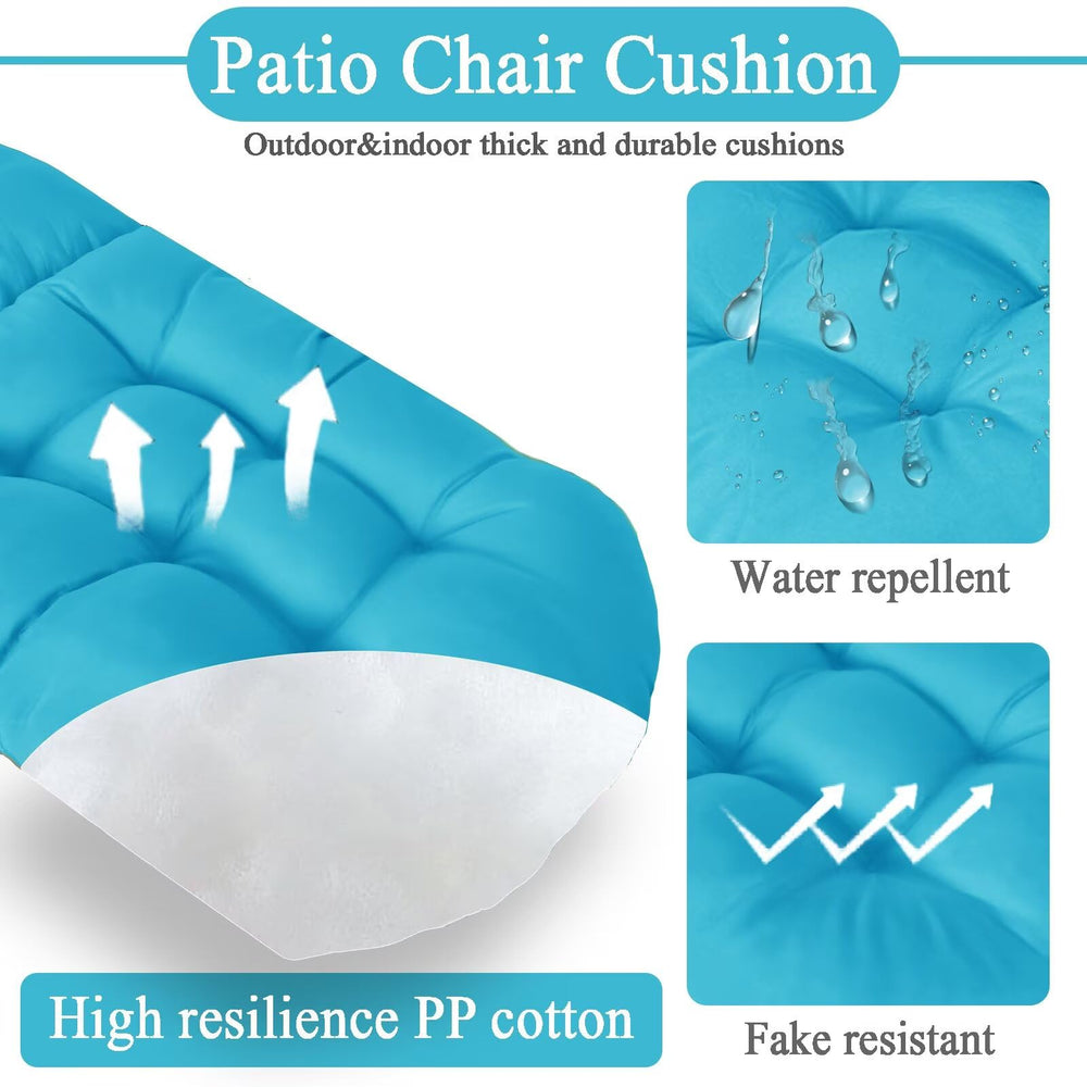 MQK cushion on garden furniture creates cozy outdoor relaxation spot
