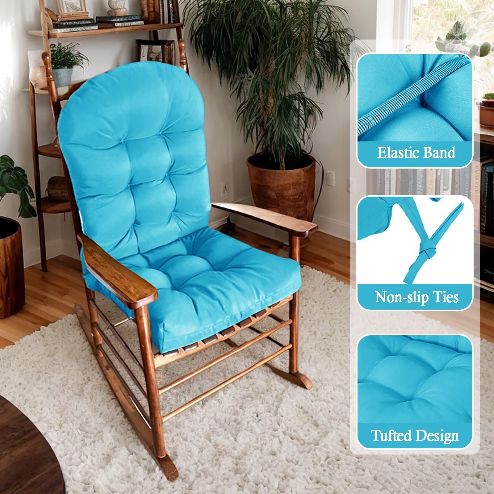 MQK cushion next to ruler shows 44x19 inch size for chair fit