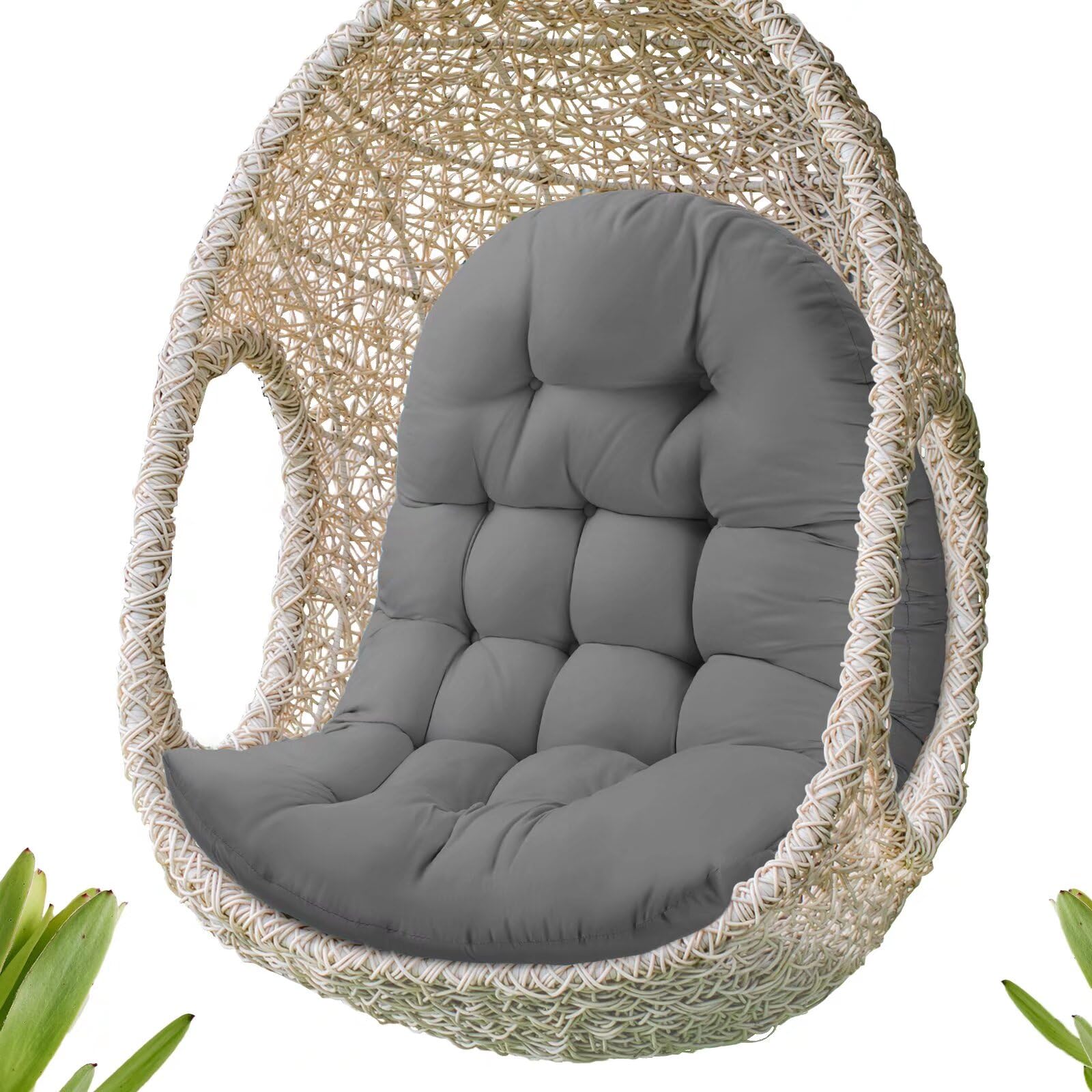 MQK front view of full-sized egg chair cushion showing plush seat comfort