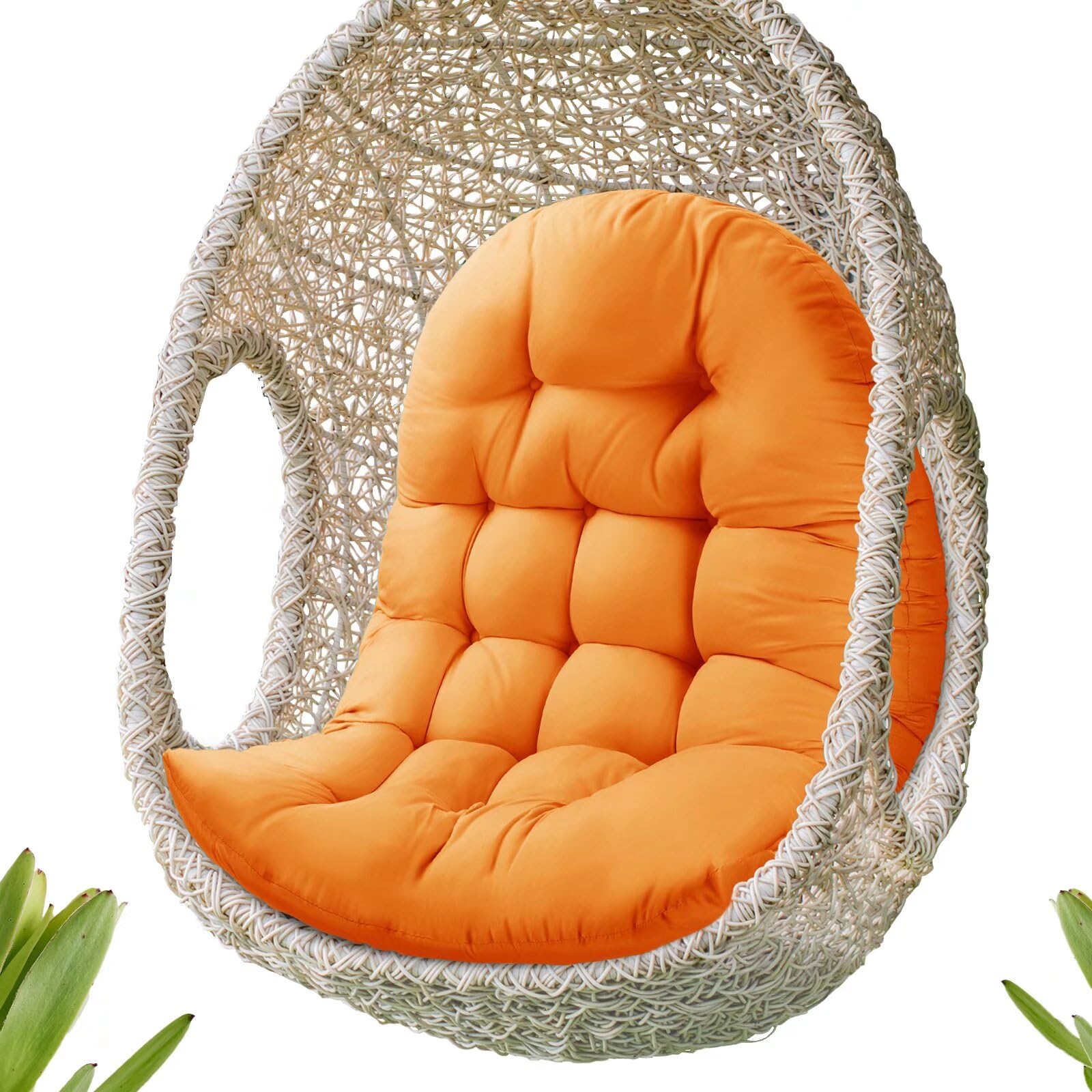 MQK egg chair cushion front view showing full size and waterproof cover for comfort