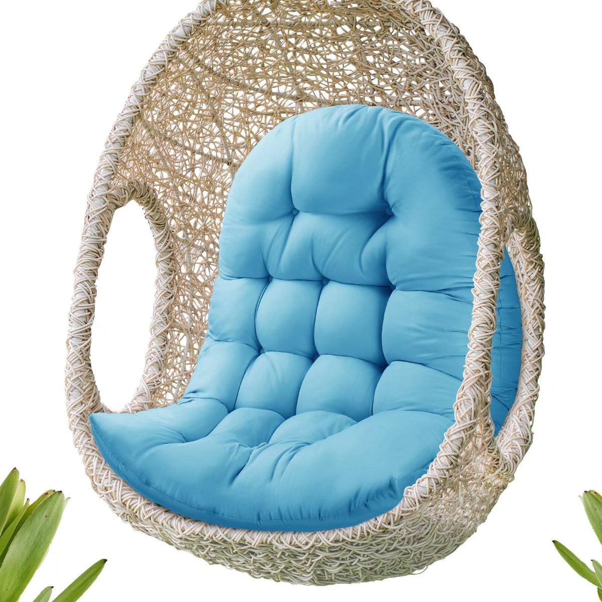 MQK front view of egg chair cushion showing full coverage and comfort