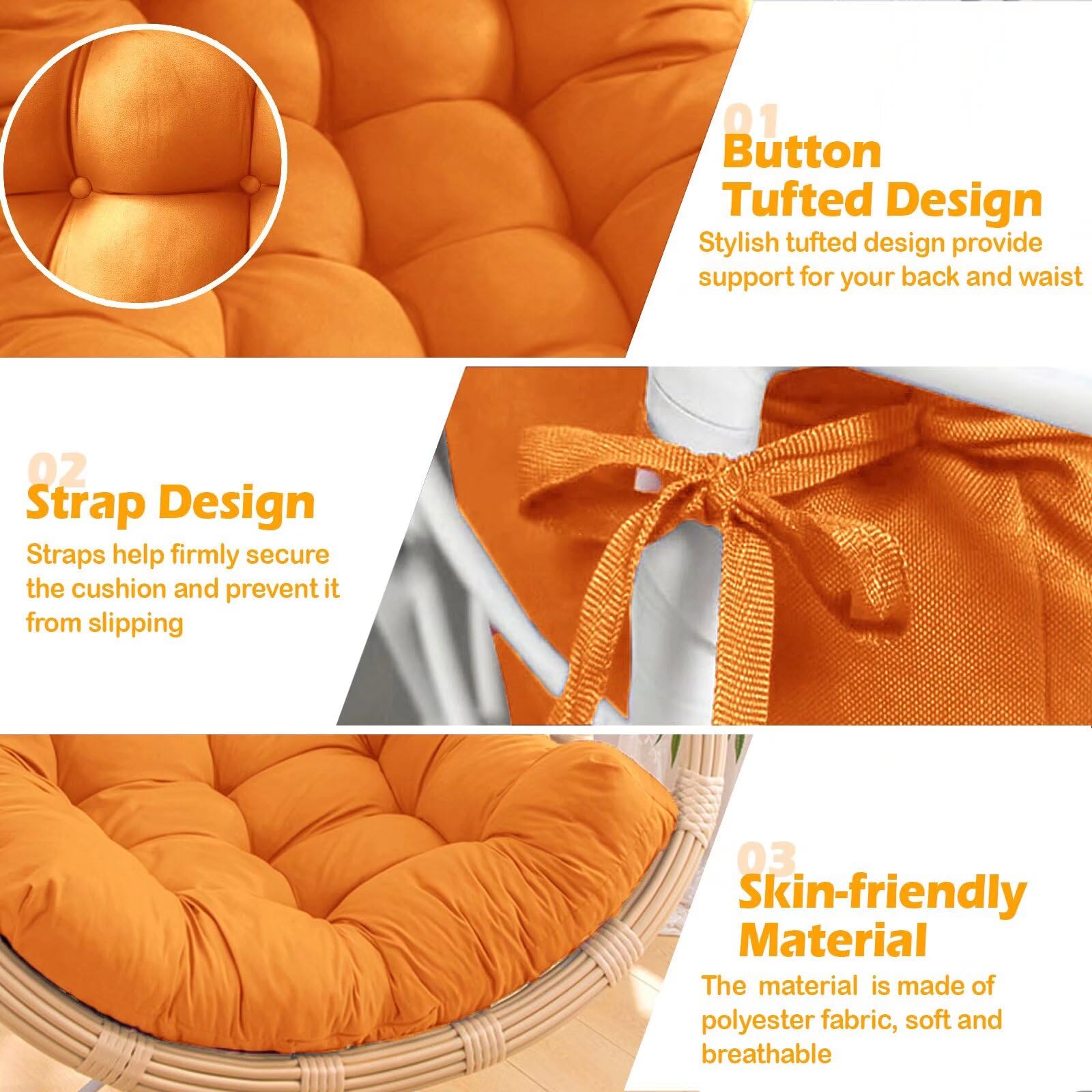 MQK cushion installed in hanging egg chair showing improved seating comfort