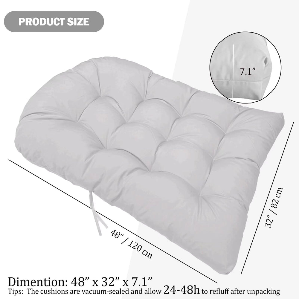 MQK cushion in a patio setting showing cozy outdoor relaxation benefit