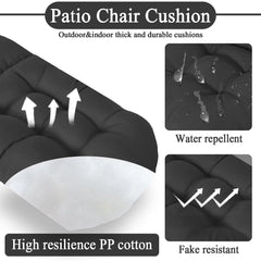 MQK cushion in use on a porch Adirondack chair offering relaxed seating