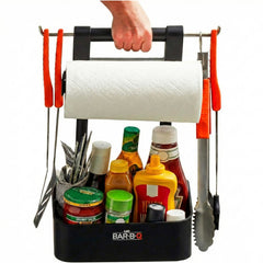 Mr. Bar-B-Q front view of collapsible caddy showing organization benefit