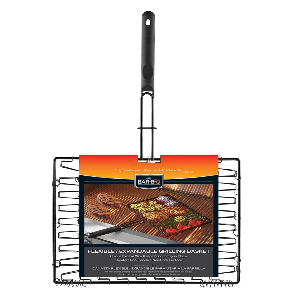 Mr. Bar-B-Q front view of basket showing secure wire frame and non-stick benefit