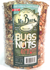 Mr. Bird cylinder placed in a feeder in backyard setting encouraging frequent visits