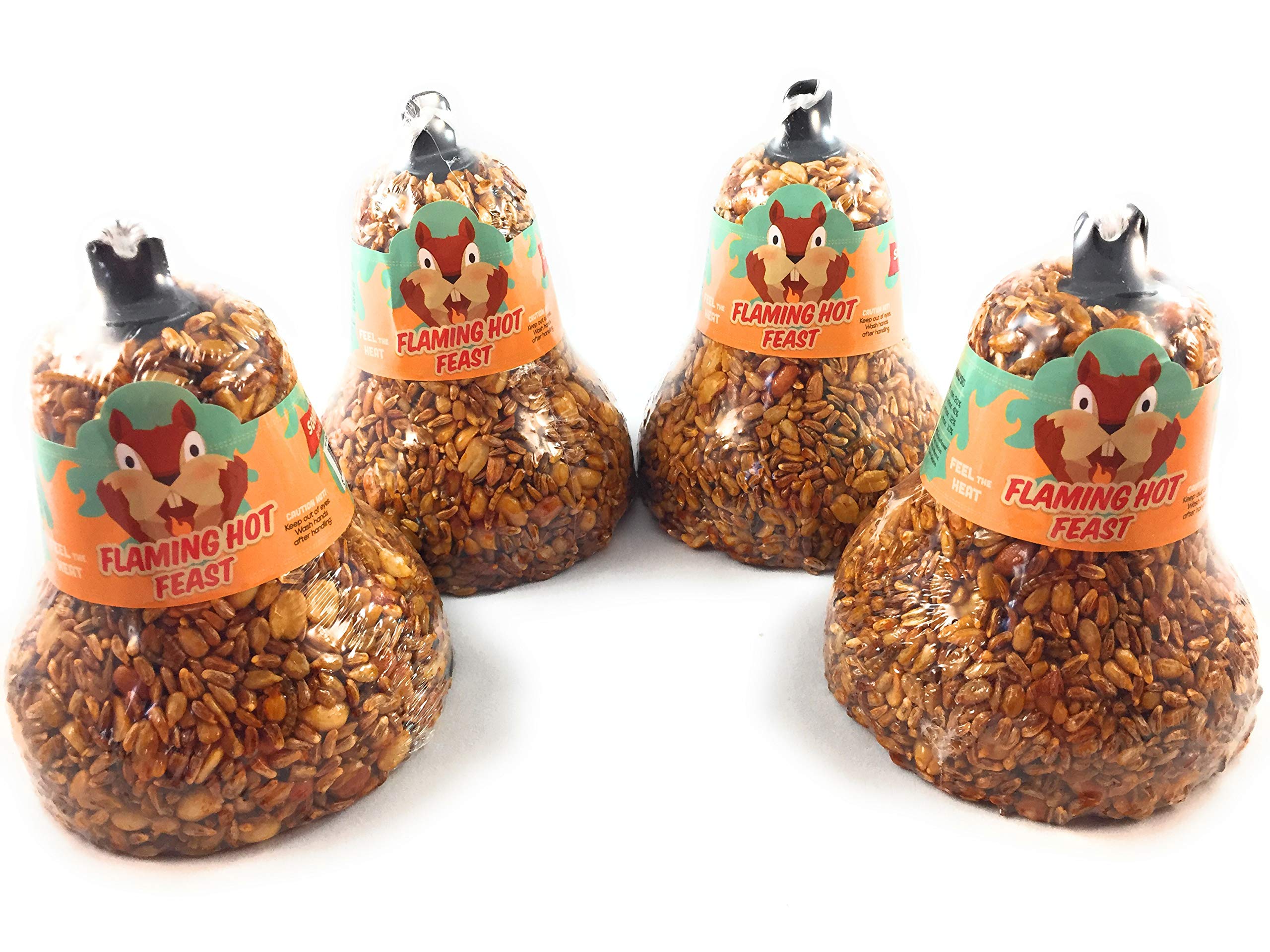 Mr. Bird front packaging of four seed bells showing ready-to-hang convenience