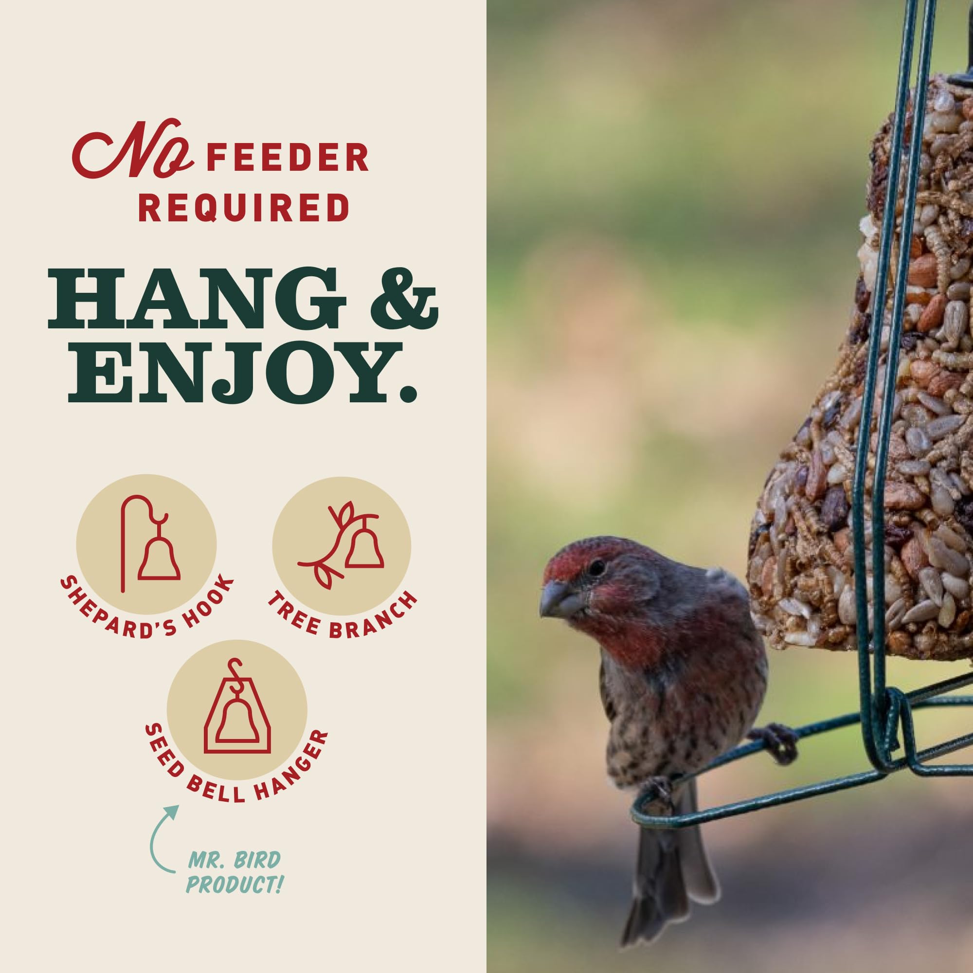 Mr. Bird product label and ingredient visual emphasizing USA-made recipe