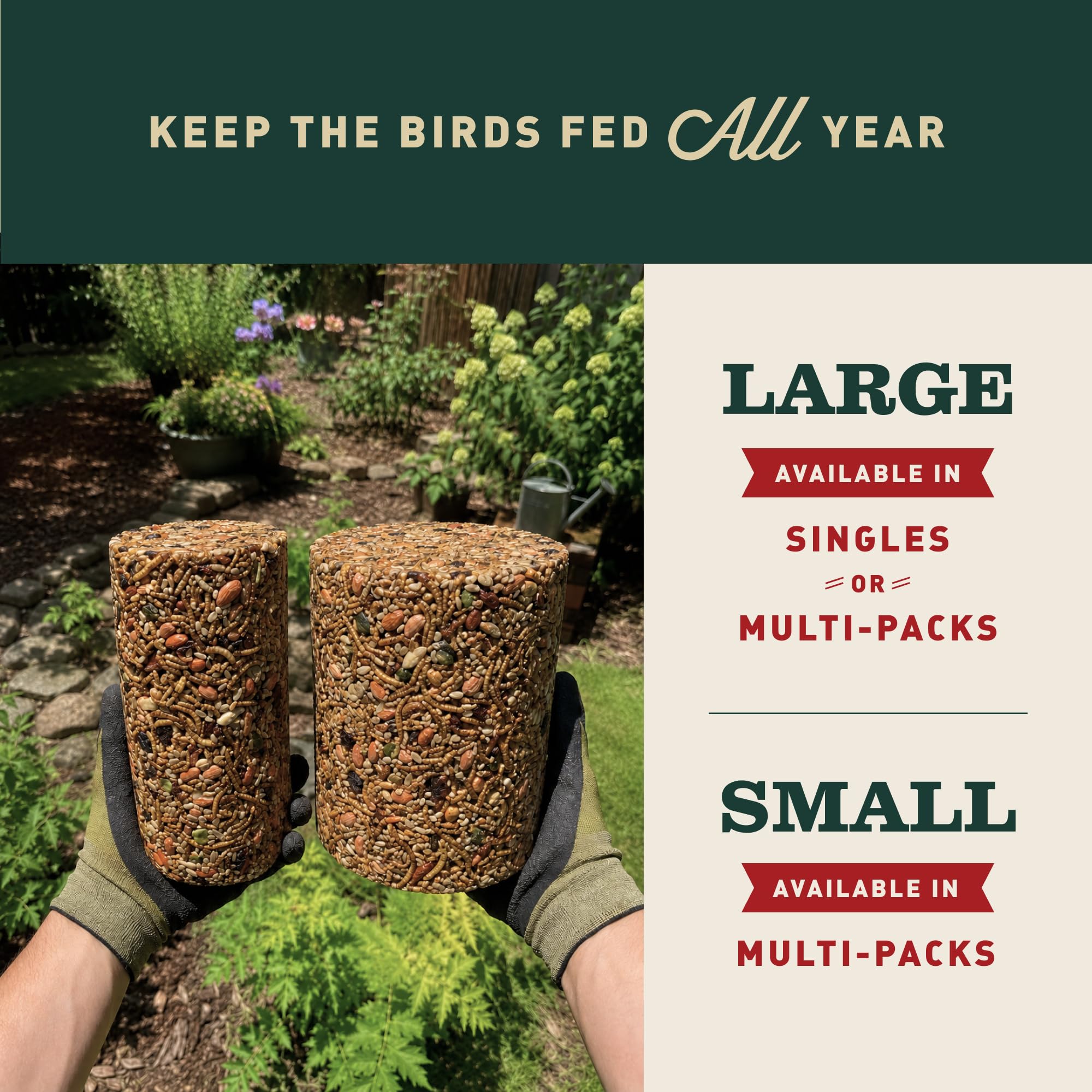Mr. Bird cylinder texture side profile, durable no-mess composition holds shape