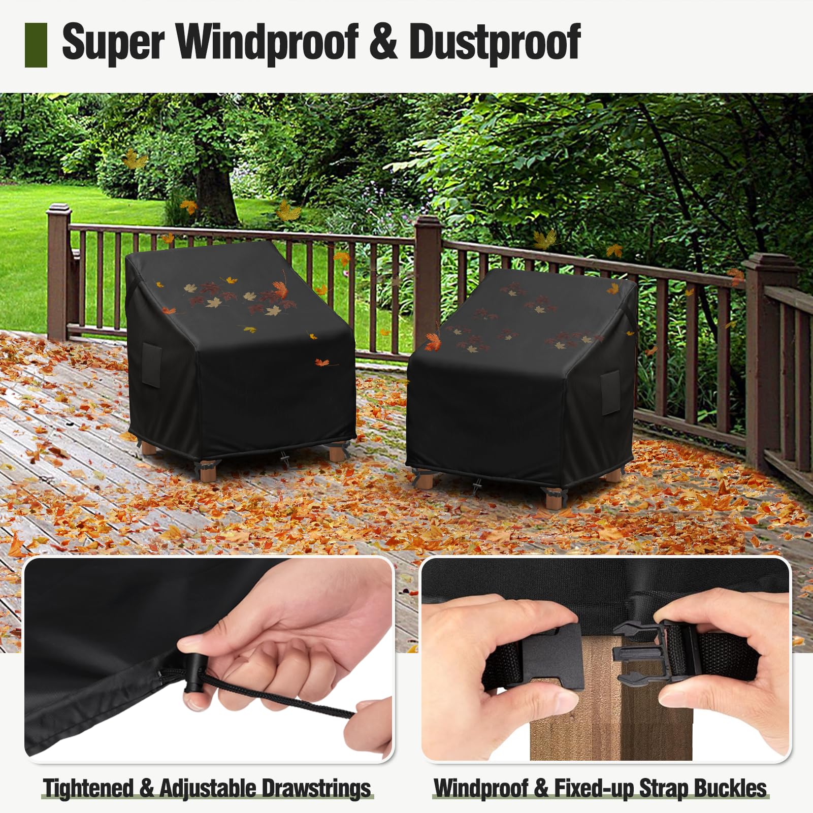 mr. cover covered outdoor chair demonstrating waterproof protection