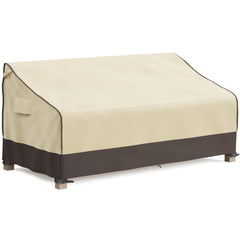 MR. COVER front view of 3-seater sofa cover protecting patio sofa from weather