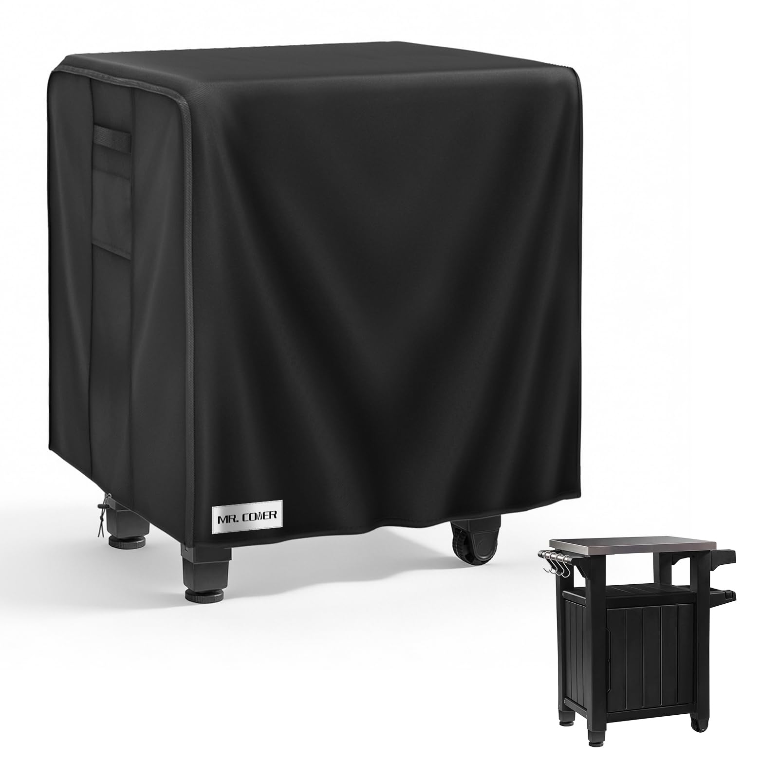 MR. COVER front view protecting 36-inch prep table for weather resistance