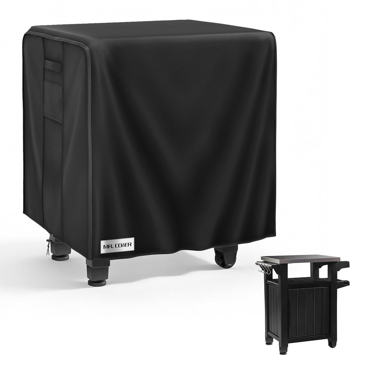 MR. COVER front view protecting 36-inch prep table for weather resistance