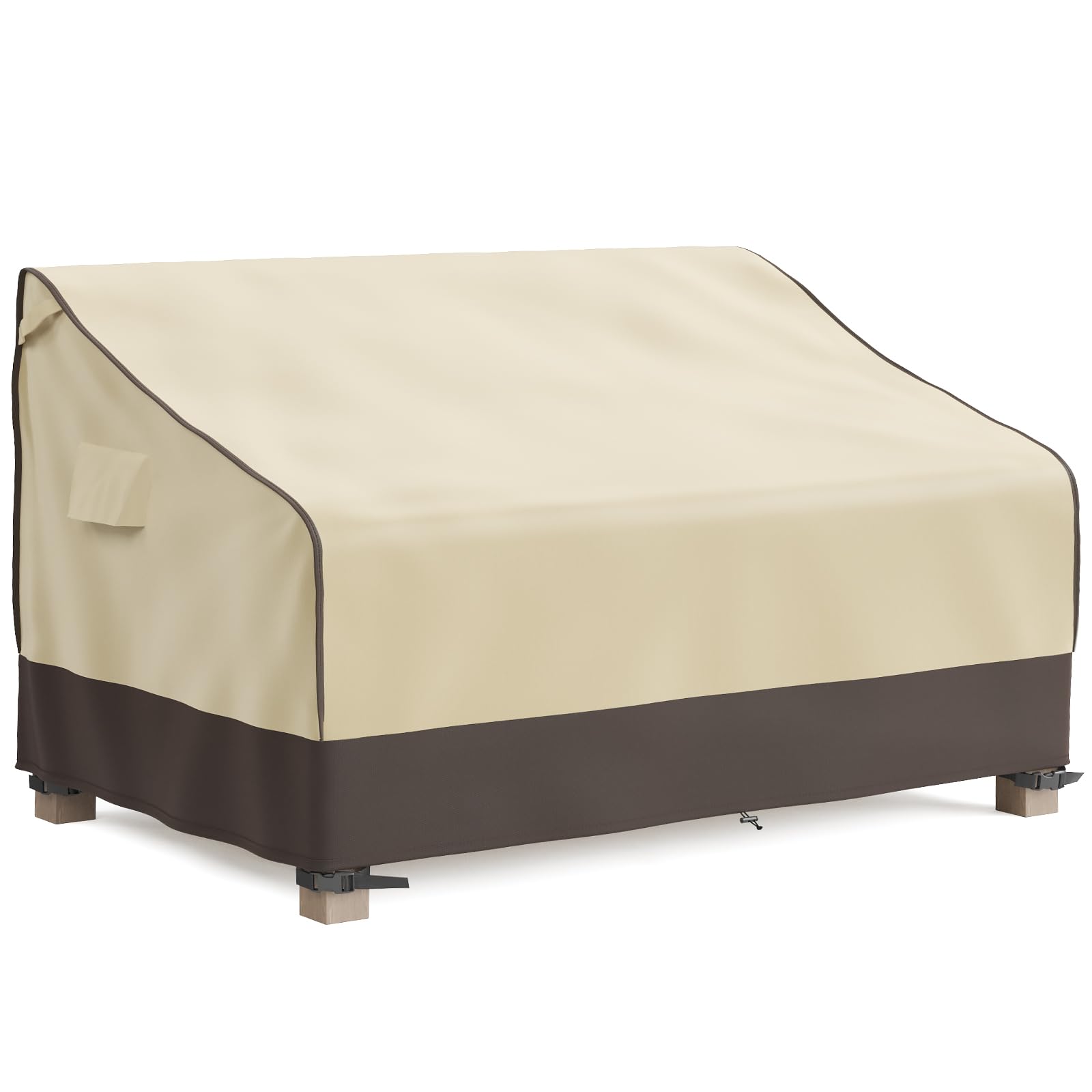 MR. COVER front view on two-seater sofa showing full coverage and neutral color