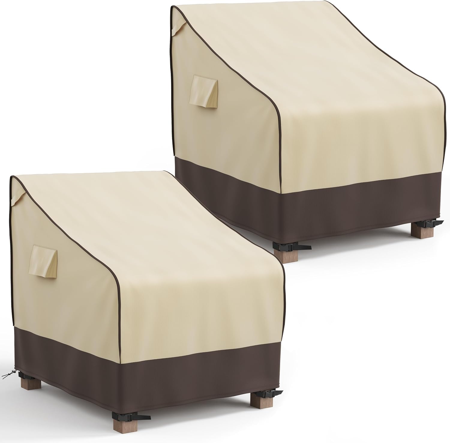 MR. COVER front view protecting a rocking chair, keeps chair dry