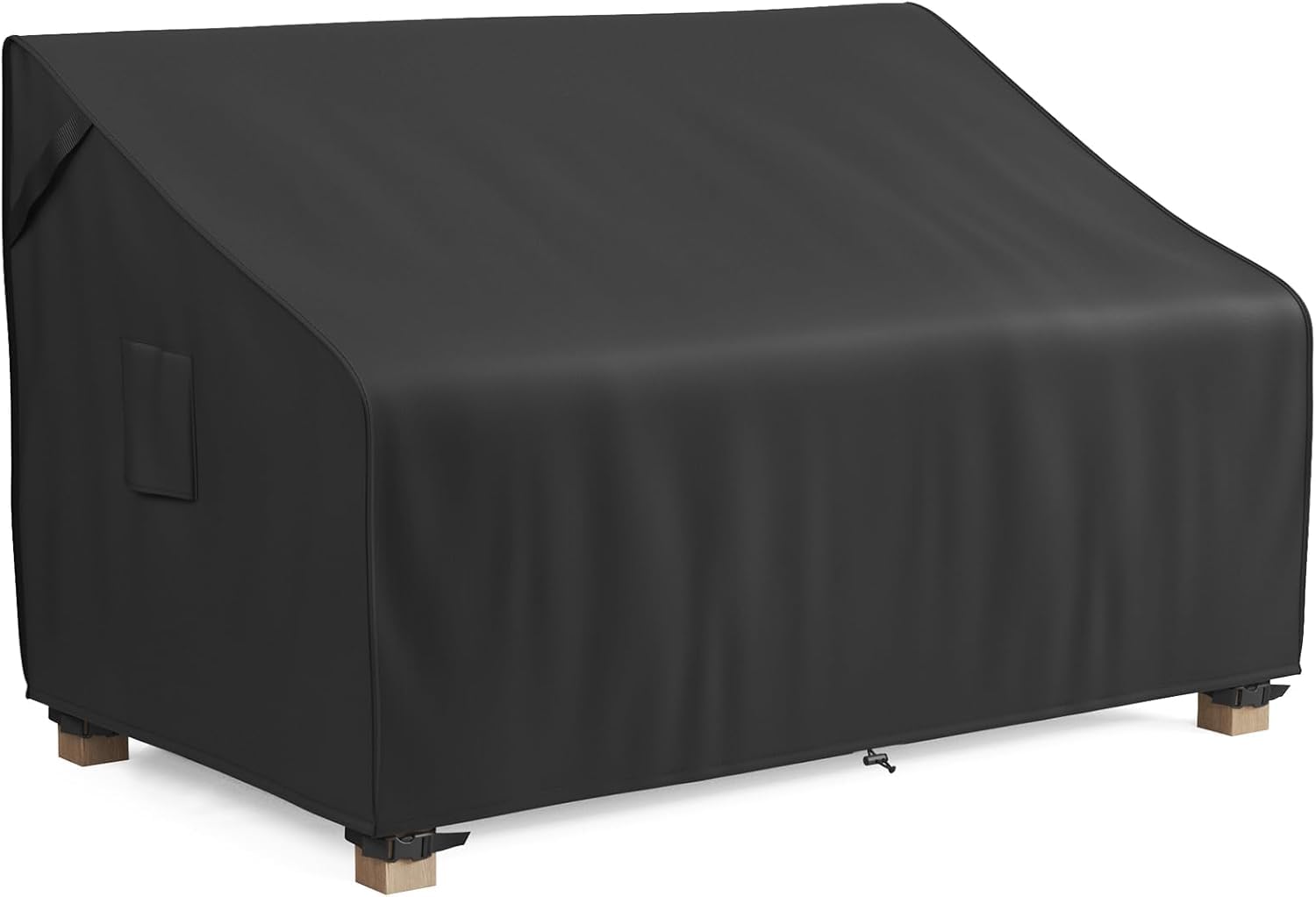 mr. cover front view showing full 3-seater cover protecting sofa, keeps furniture dry