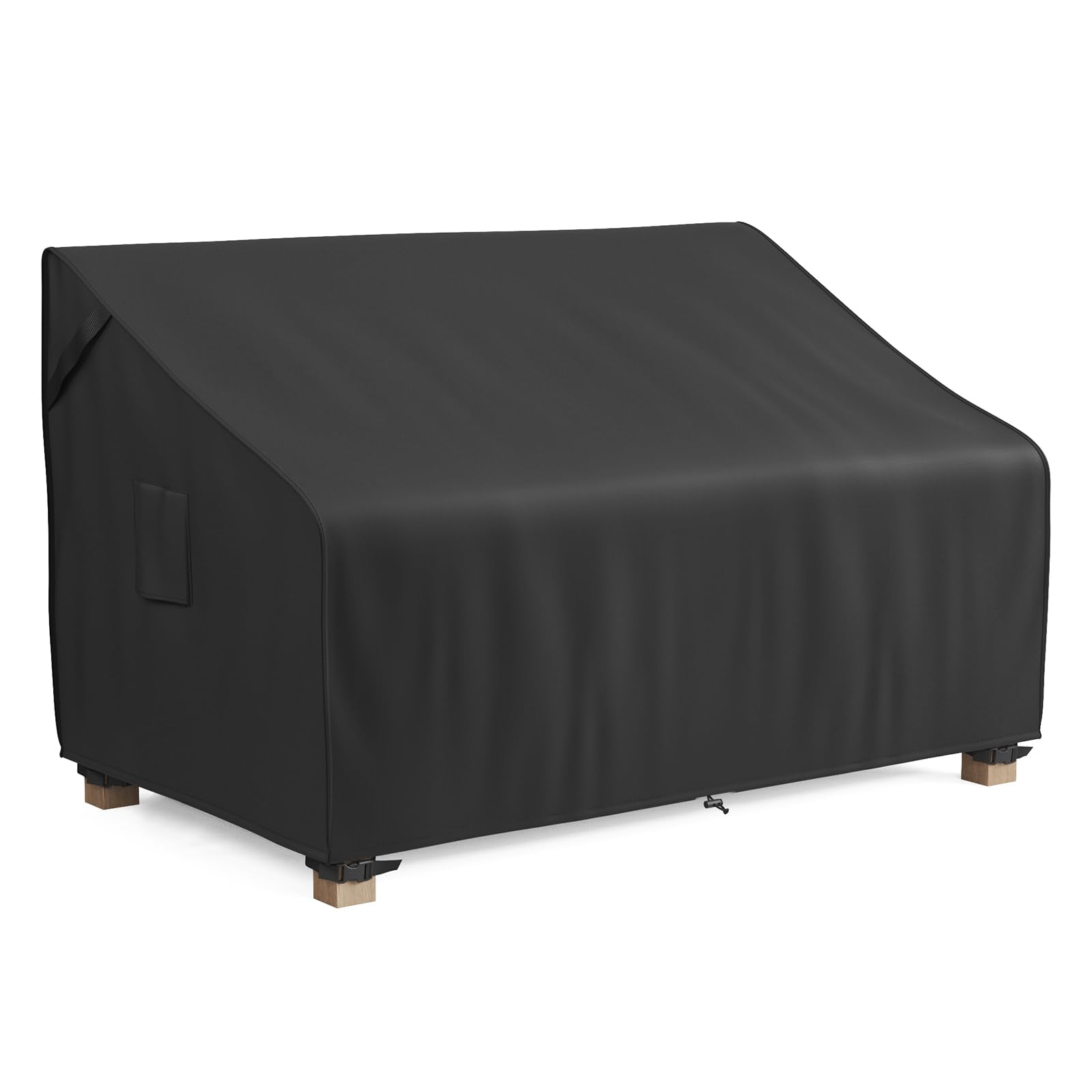 MR. COVER front view on a two-seater sofa showing full waterproof protection