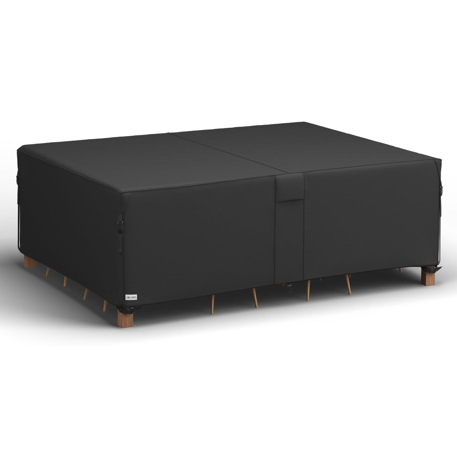 MR. COVER front view protecting dining table and chairs, provides full weather protection