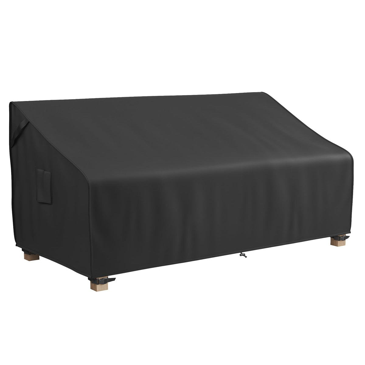 MR. COVER front view of cover fitted on 3-seater sofa protecting outdoor furniture