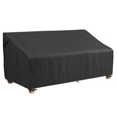 MR. COVER front view of cover fitted on 3-seater sofa protecting outdoor furniture