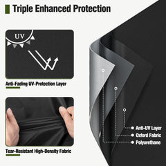 mr. cover handle and click-close buckle for easy fitting and security