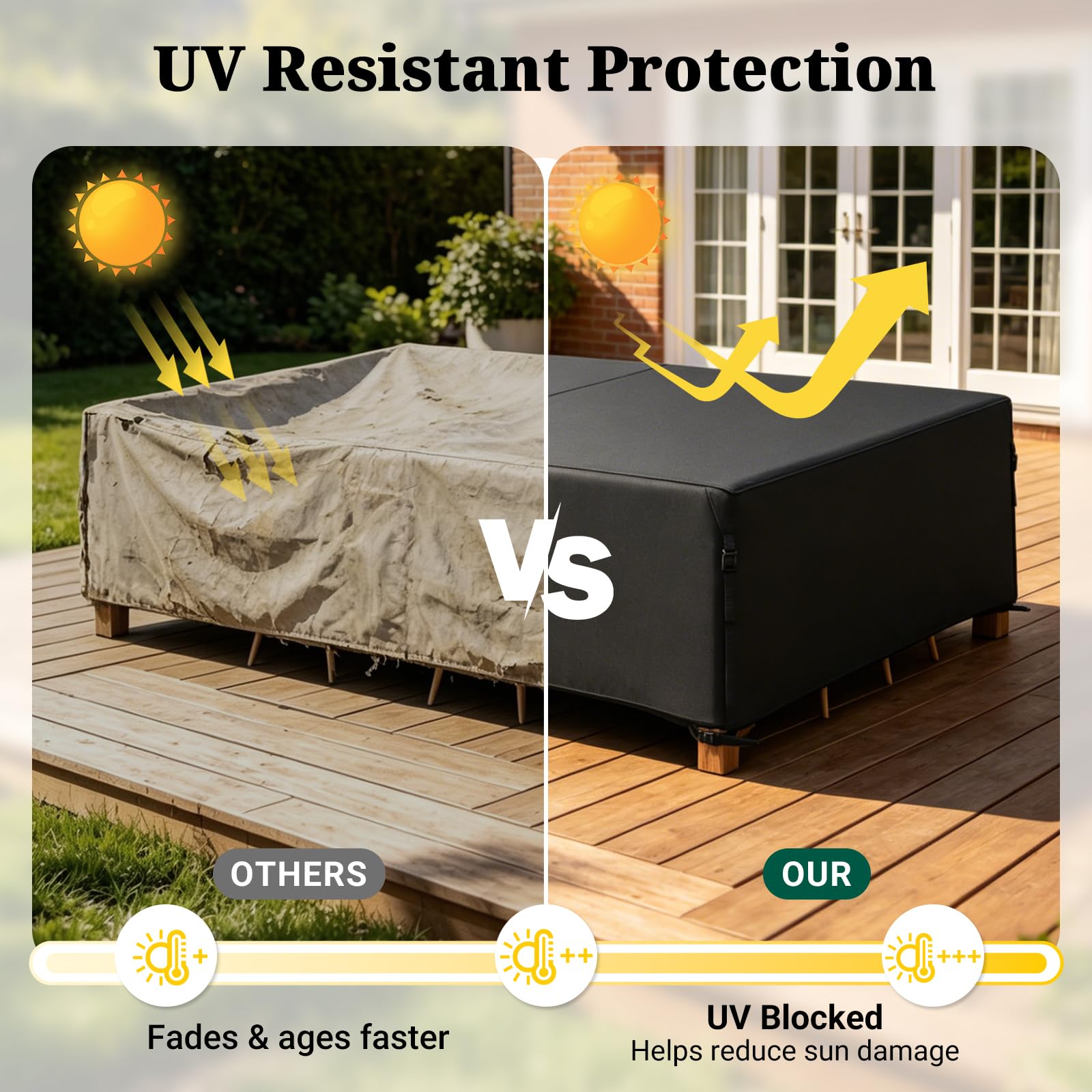 MR. COVER padded handles used to install cover easily and quickly