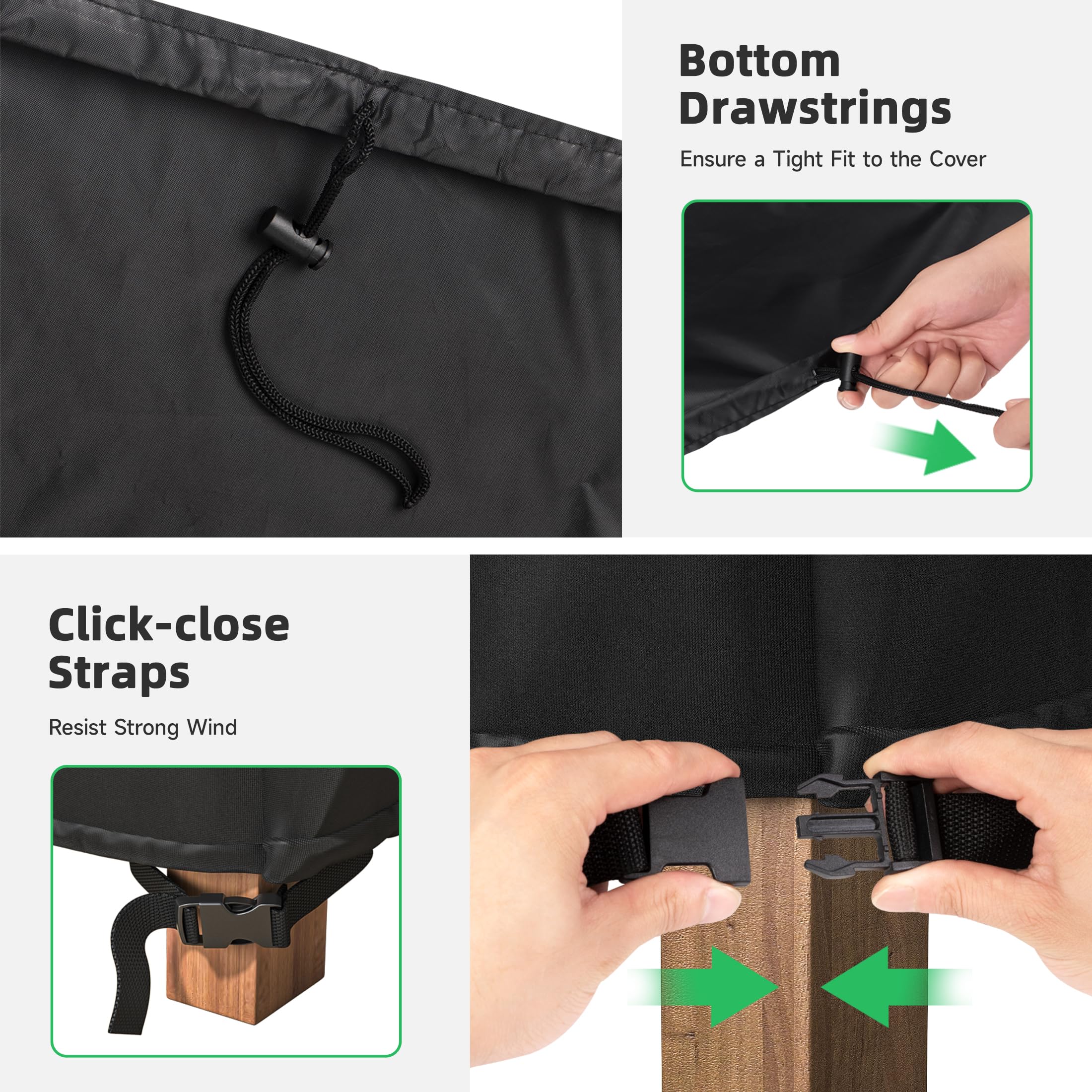 MR. COVER fitted on a wicker sofa outdoors demonstrating weather protection and neat appearance