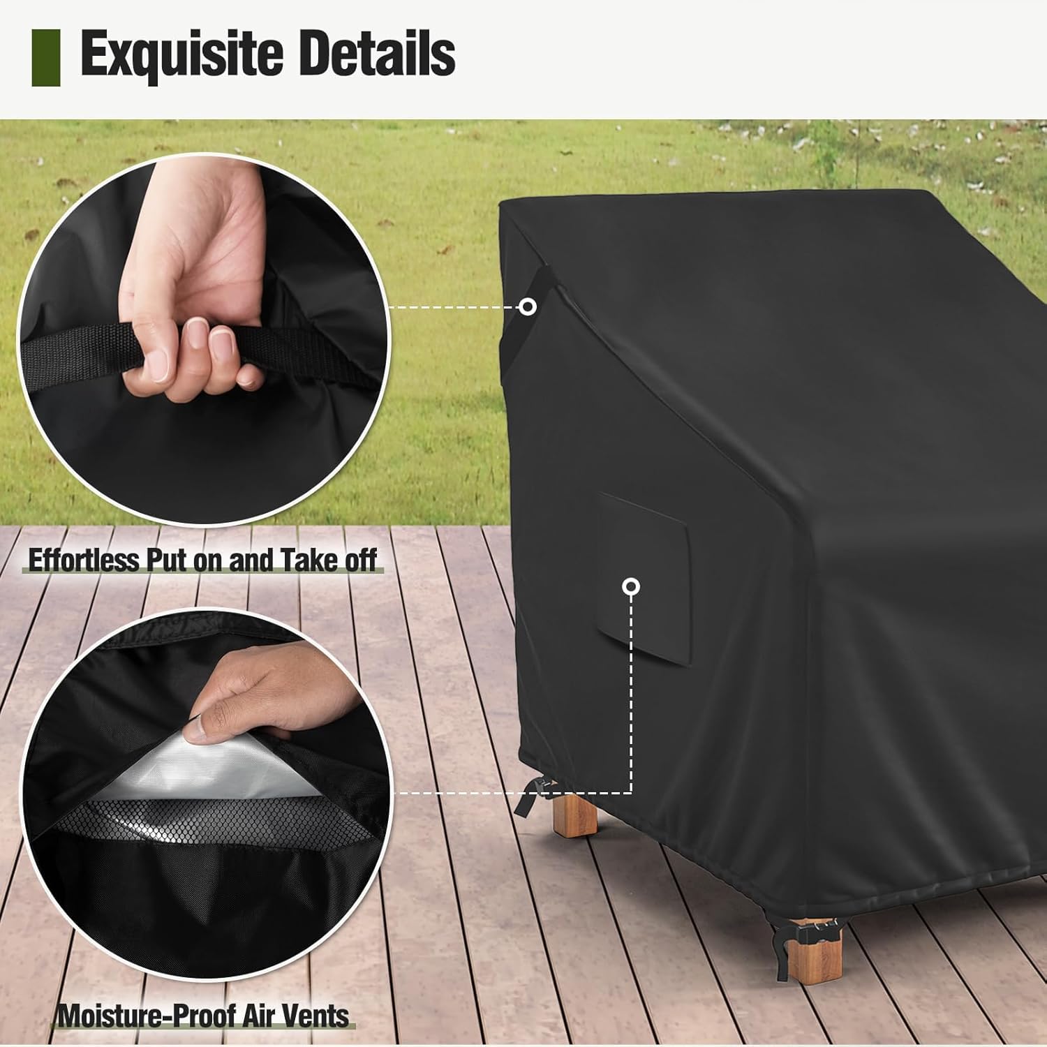 mr. cover lifestyle rocking chair on patio keeping furniture clean and dry