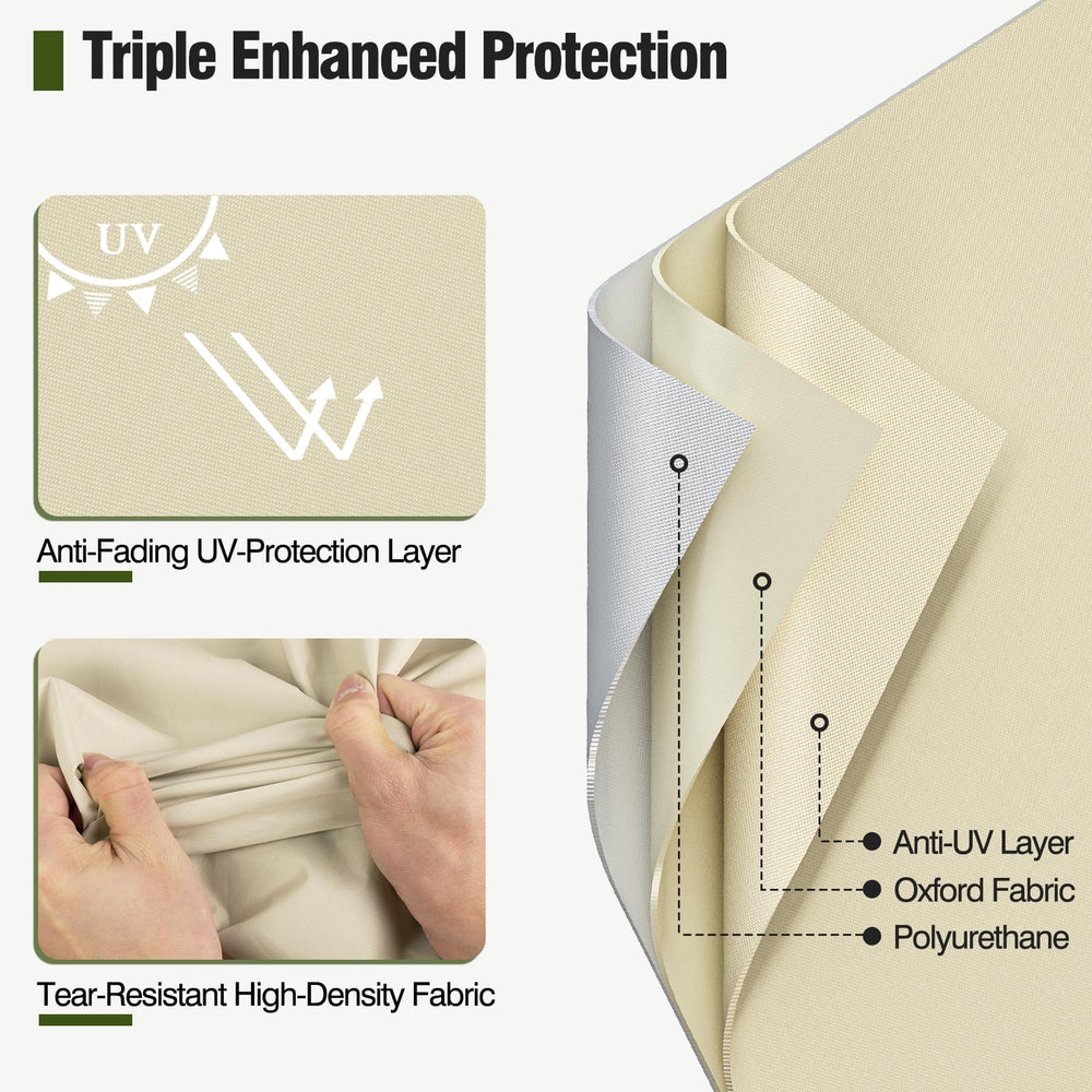 MR. COVER side handle and windproof click-close buckle for secure fastening