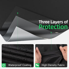 MR. COVER side handle and click-close buckle shown for easy fitting and windproof security