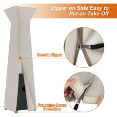 MR. COVER cover on heater showing fitted profile and year-round protection