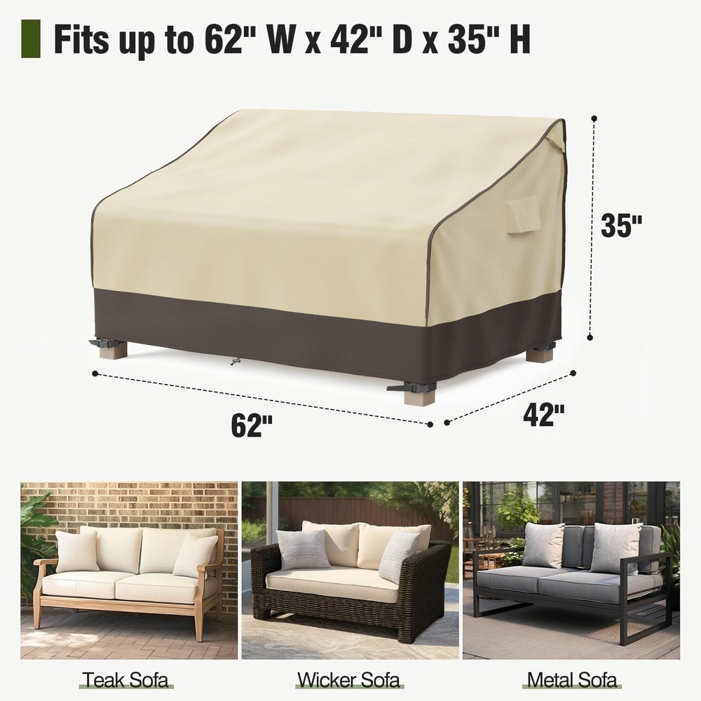 MR. COVER size comparison on 62-inch sofa confirming fit and coverage