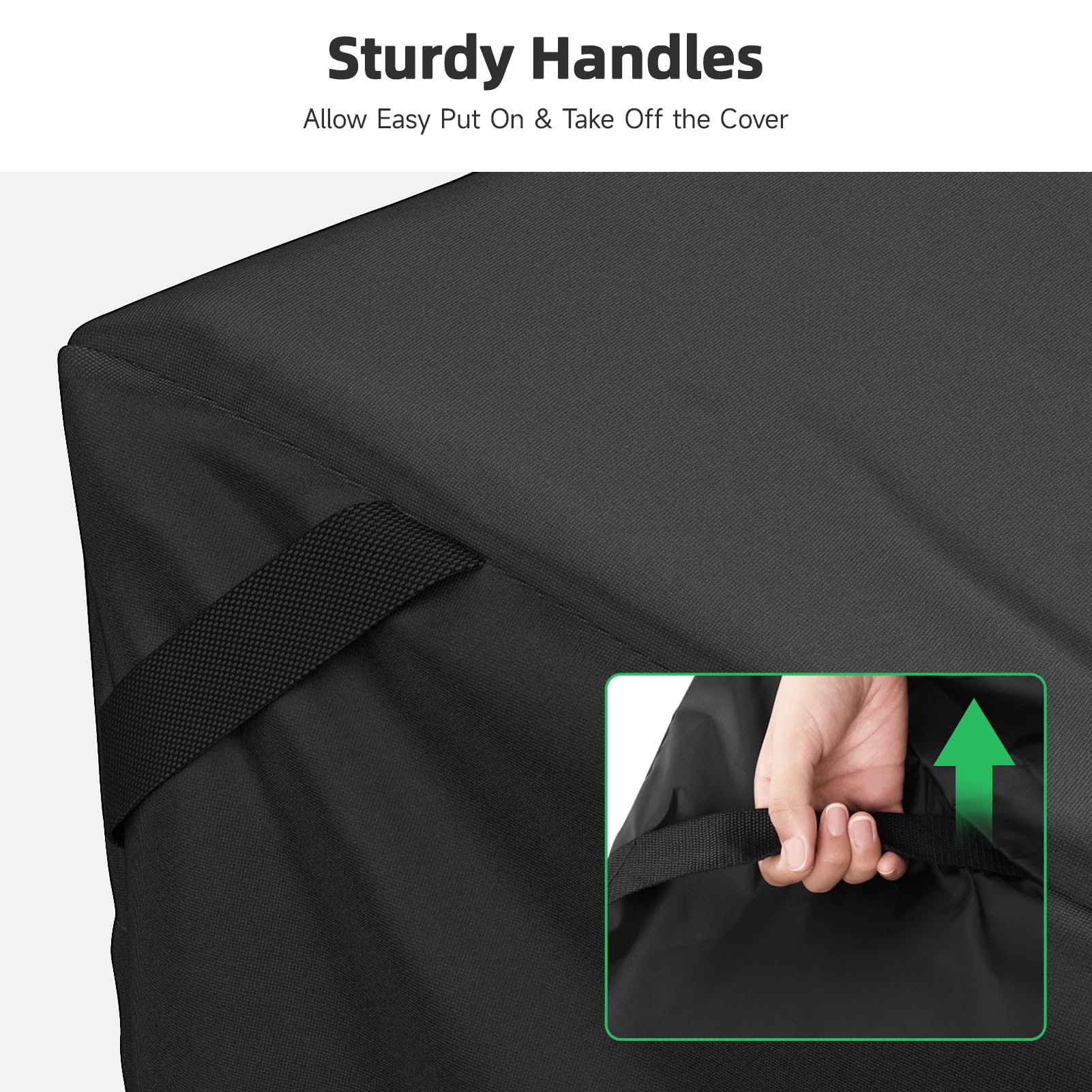 MR. COVER next to measuring tape to show fit for sofas up to 88×40×35 inches and correct sizing