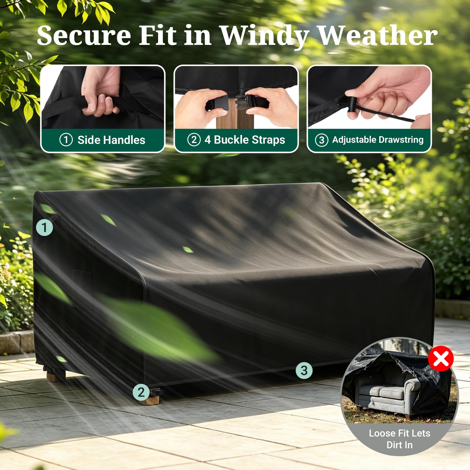 MR. COVER polyester fabric texture highlighting heavy-duty, tear-resistant build