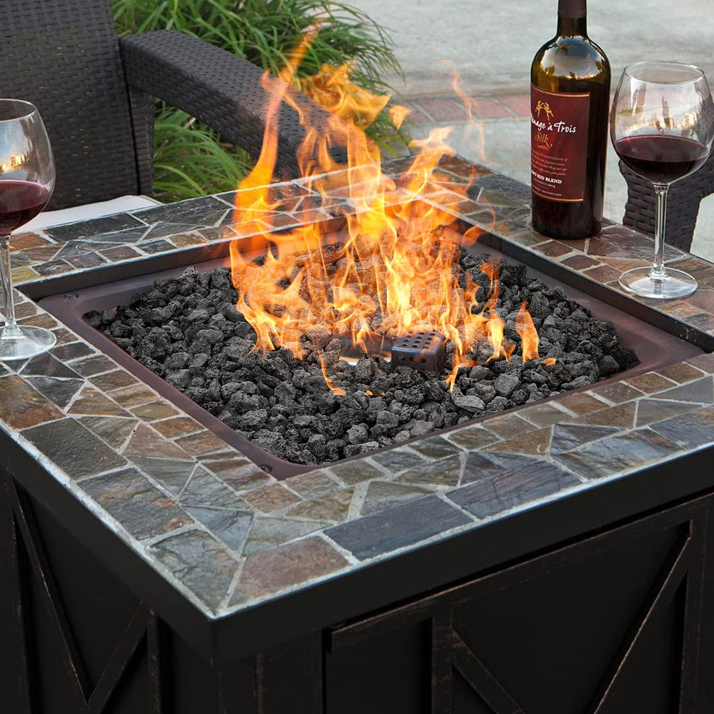 Mr. Fireglass in decorative bowl creating a modern tabletop accent