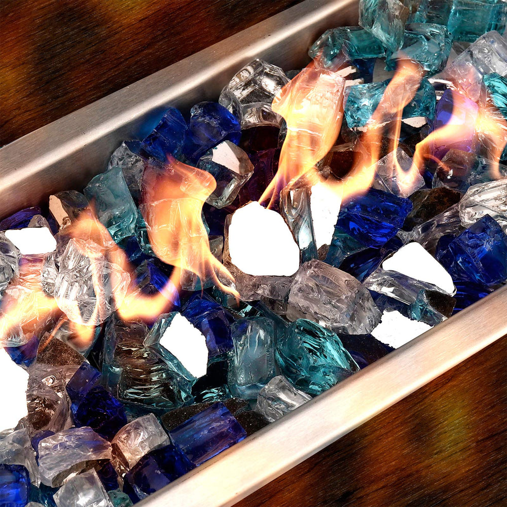Mr. Fireglass close-up texture of 1/2 inch pieces showcasing reflective metallic shine