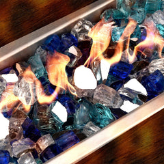 Mr. Fireglass close-up texture of 1/2 inch pieces showcasing reflective metallic shine