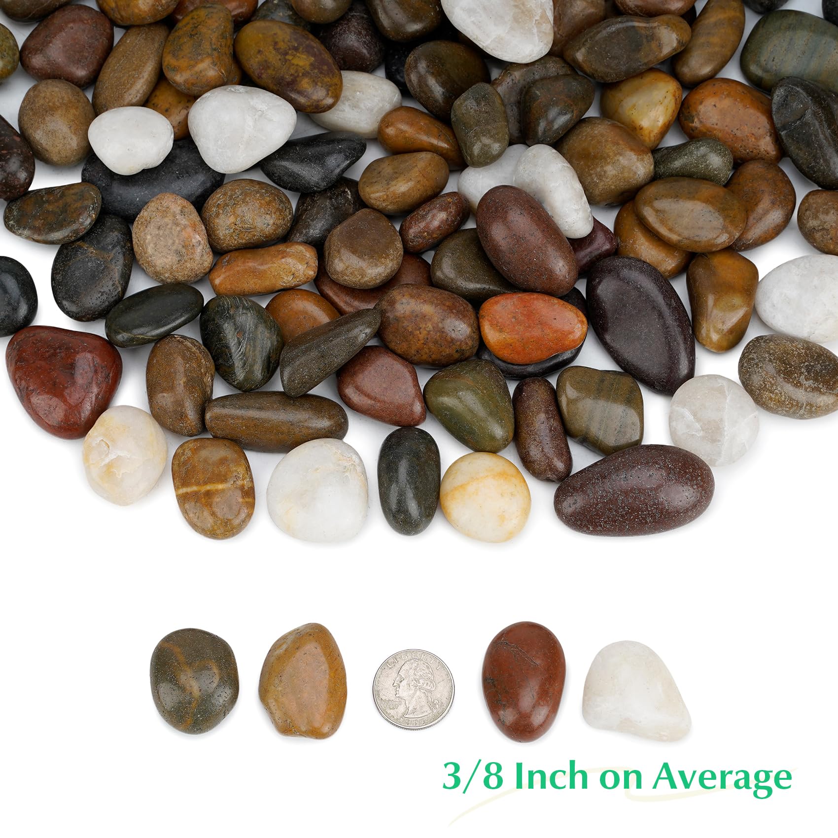 Mr. Fireglass close-up texture of polished pebbles showing smooth edges and natural shine benefit