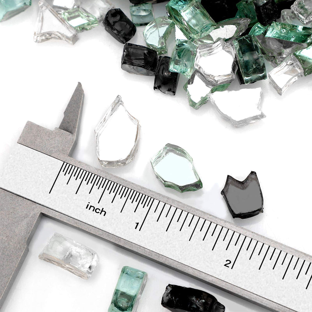 Mr. Fireglass close-up texture of half-inch pieces highlighting heat-resistant tempered glass durability
