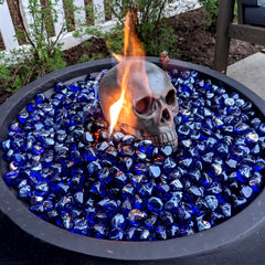 Mr. Fireglass sunlight reflection showing lasting cobalt blue color