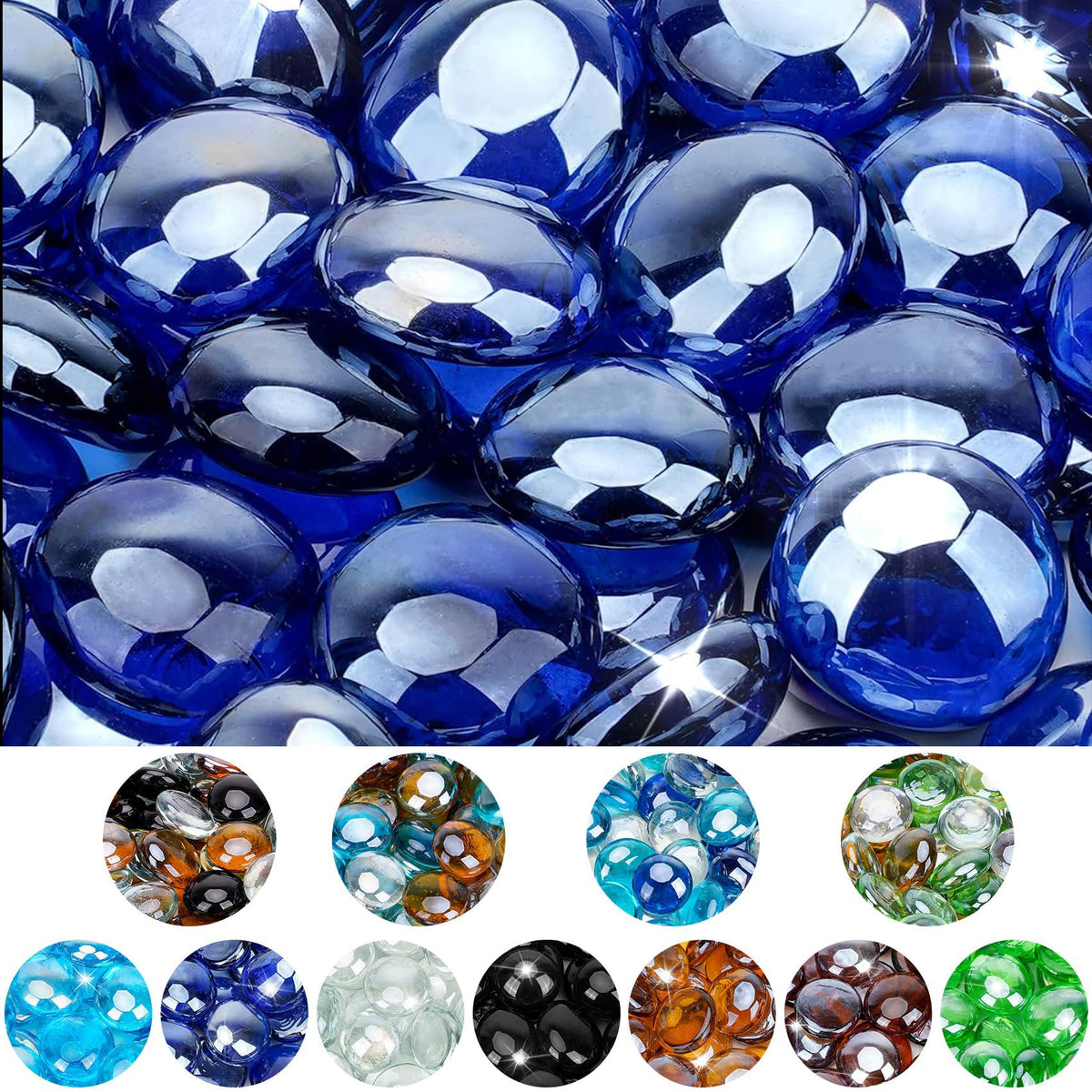 Mr. Fireglass front bag showing cobalt blue beads and weight for easy identification