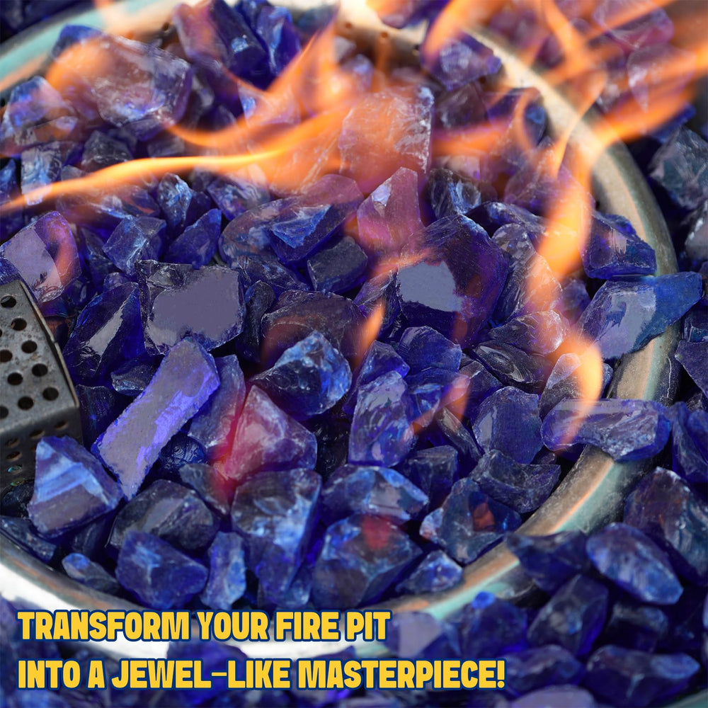 Mr. Fireglass reflected light detail demonstrating cobalt blue sparkle and improved flame aesthetics