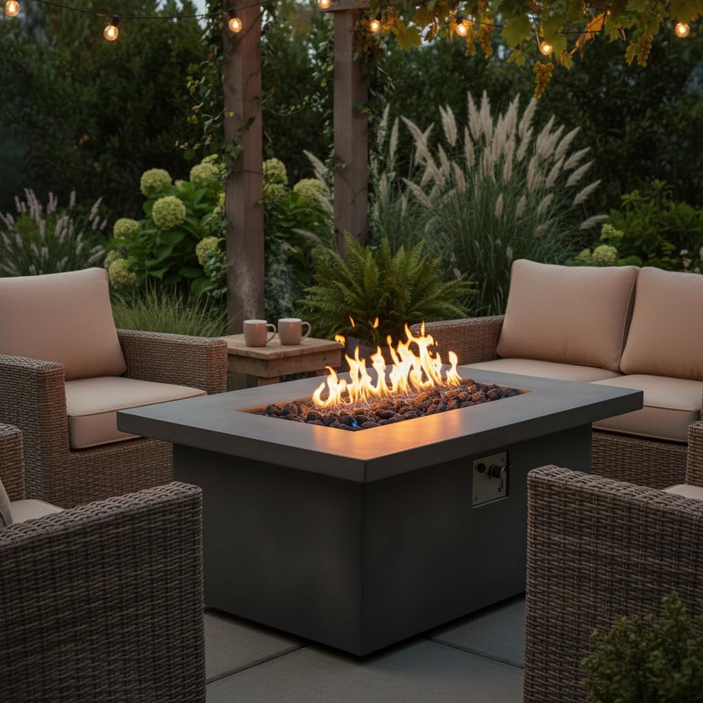 Mr. Fireglass arranged around fireplace burner for even flames
