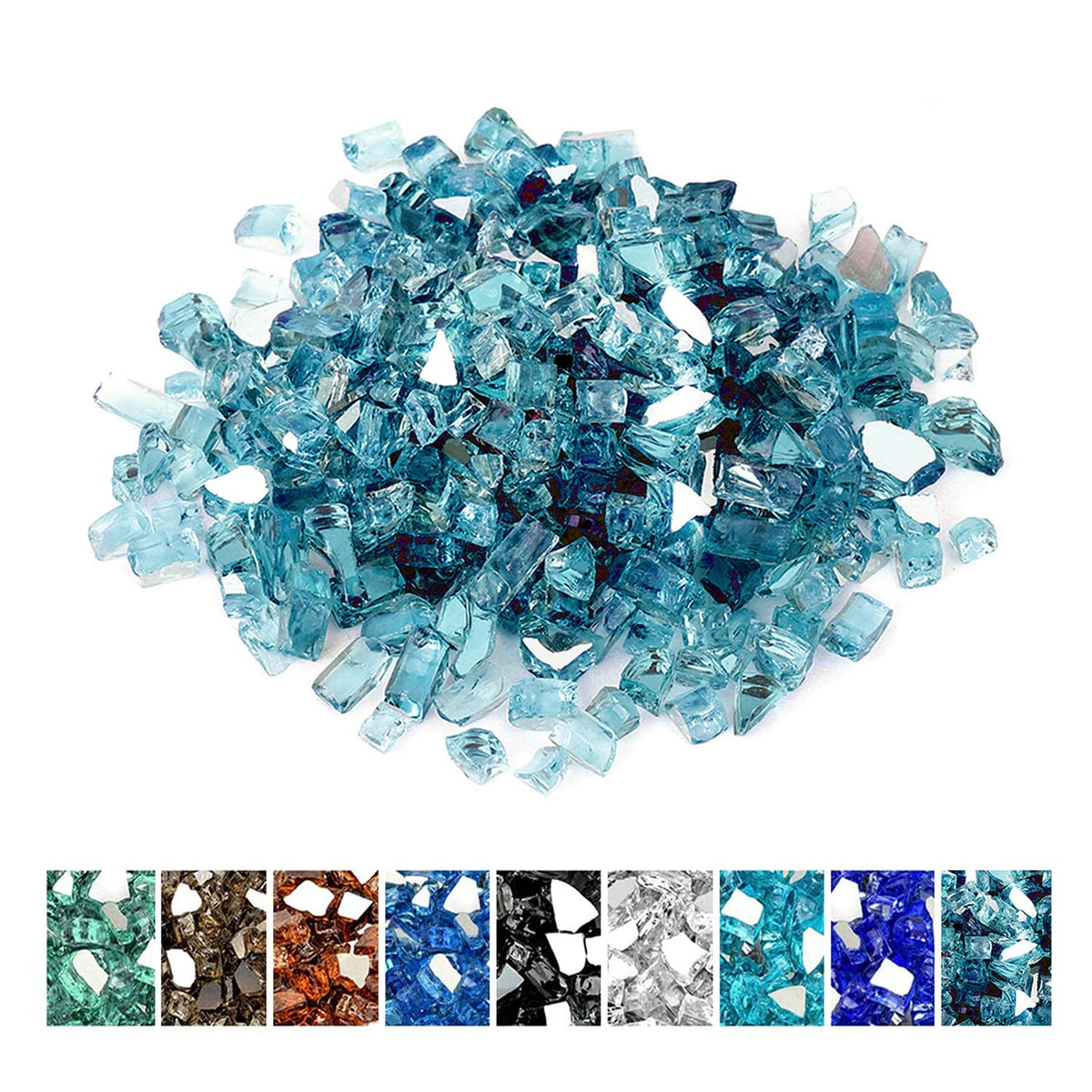 Mr. Fireglass front bag showing aqua blue color and weight benefit