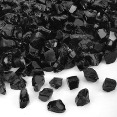 Mr. Fireglass front packaging showing black crushed glass and 10 lb bag benefit