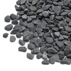 Mr. Fireglass front packaging of 10 lb gray bean pebbles showing product and size benefit