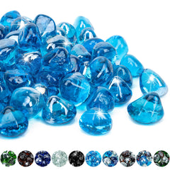 Mr. Fireglass front pile showing Caribbean blue sparkle and instant visual upgrade