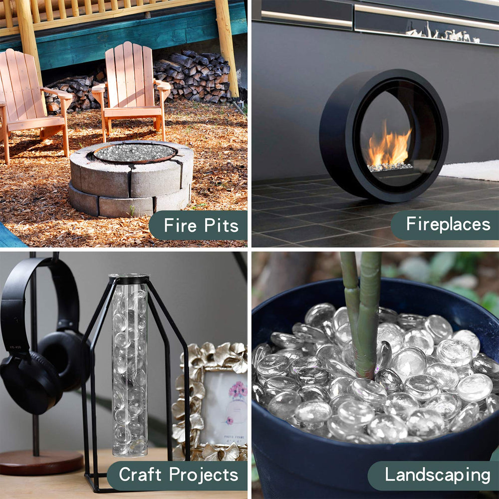 Mr. Fireglass used in garden bed adding low-maintenance decorative sparkle