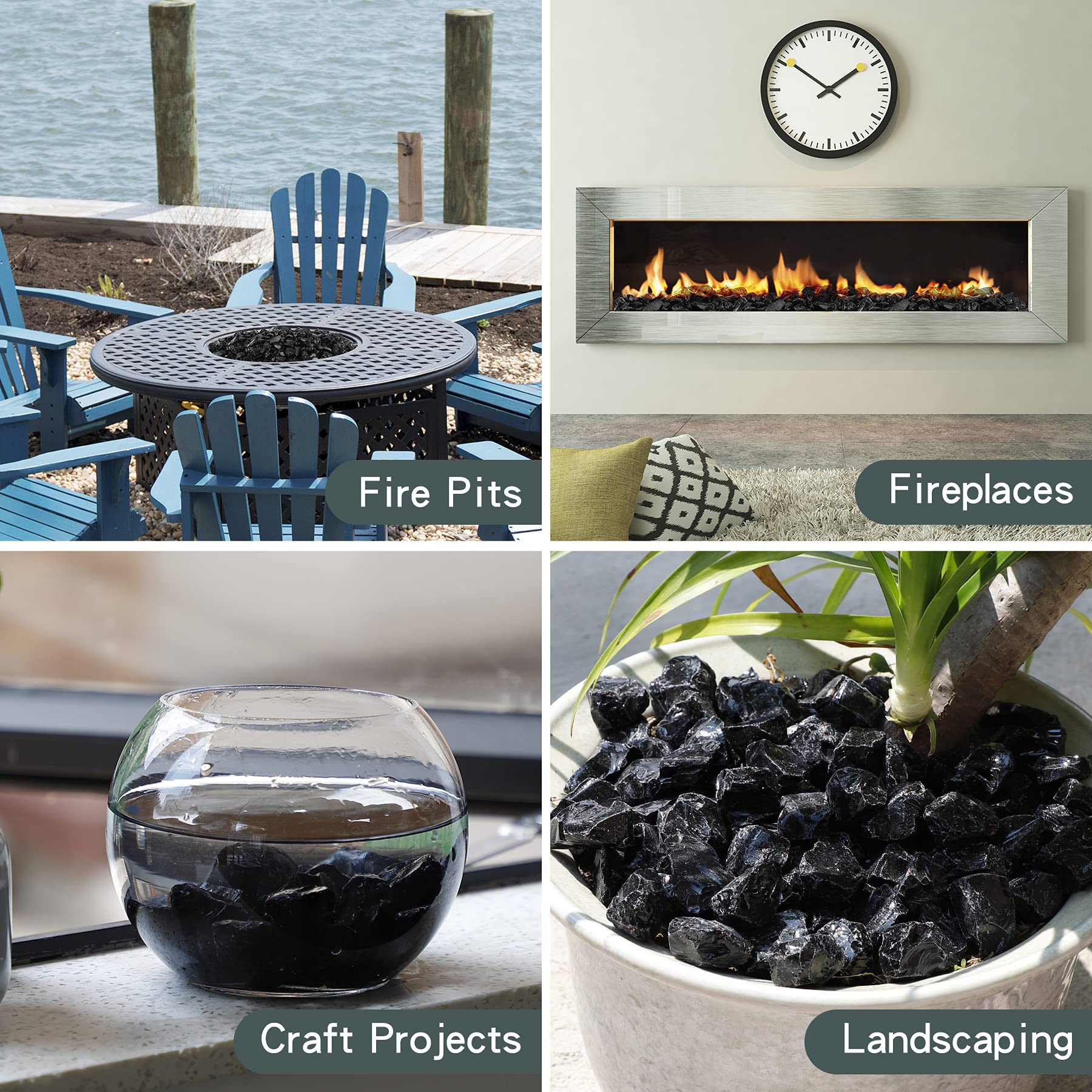 Mr. Fireglass used on patio fire table showing modern aesthetic benefit